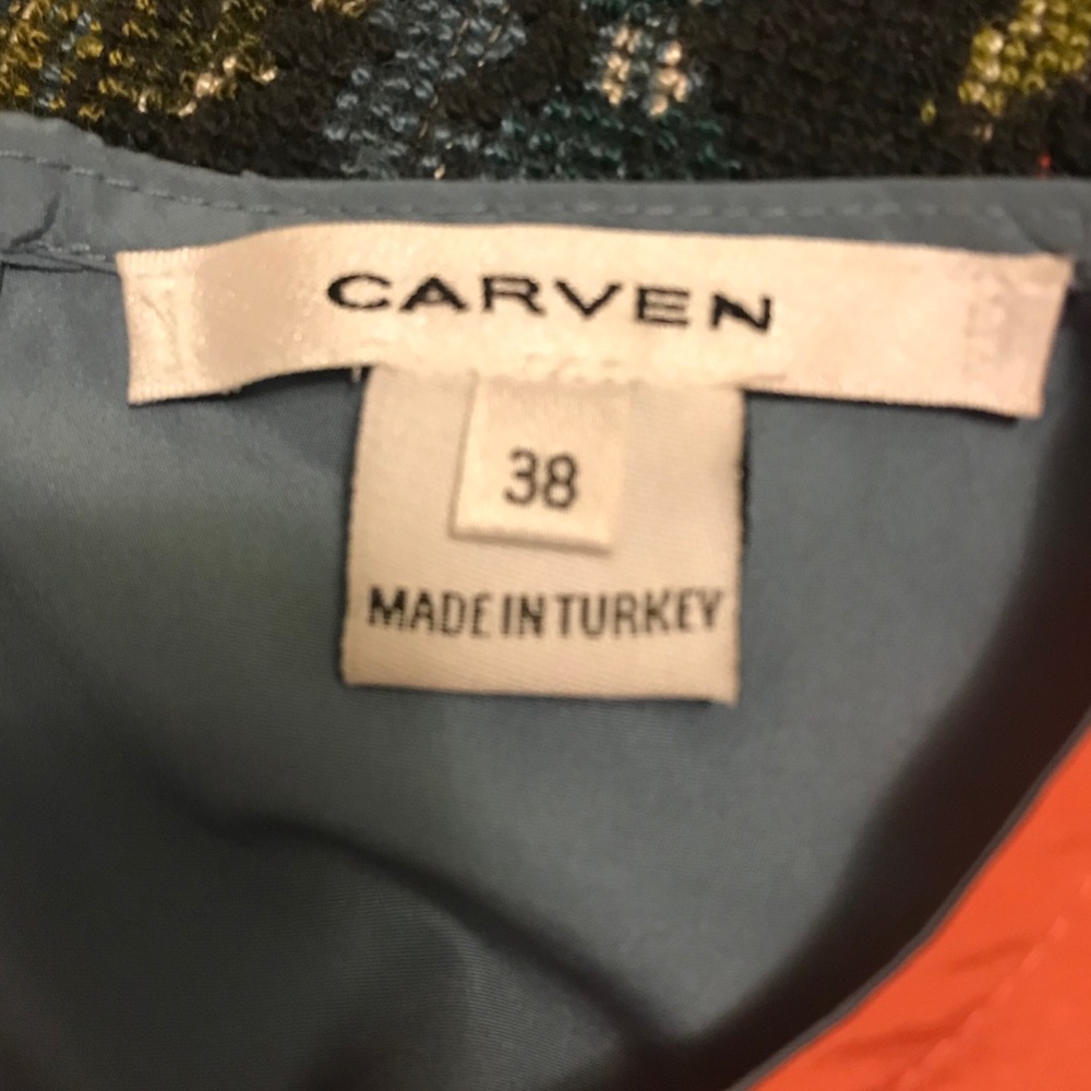 CARVEN Color Block Peplum Top - Picture 4 of 6